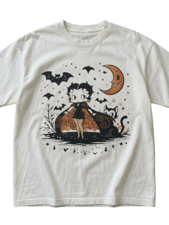 Gildan Tops - Gildan White Short Sleeve Tee Betty Boop Halloween Graphic